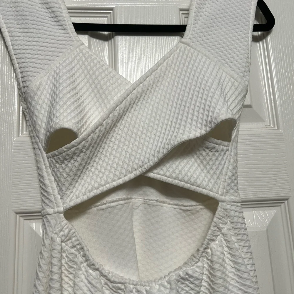 Too Good to Be True Criss Cross Cut Back Ribbed Mini Dress - Picture 9 of 12
